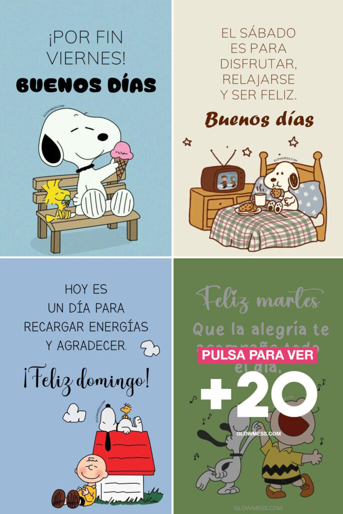 feliz viernes sabado domingo snoopy